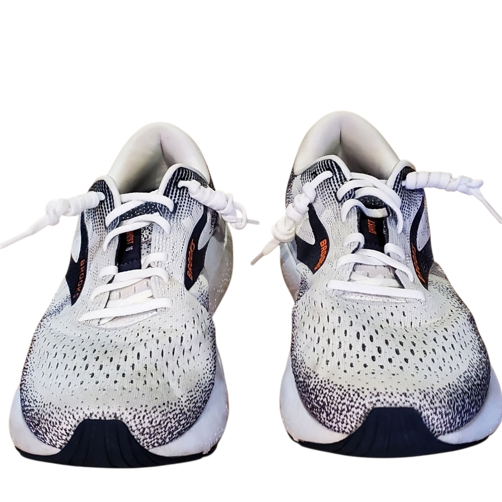 Brooks Ghost 16 Running Shoe White/ Peacoat/ Orange, Mens 12 MSRP $160 - Picture 4 of 16